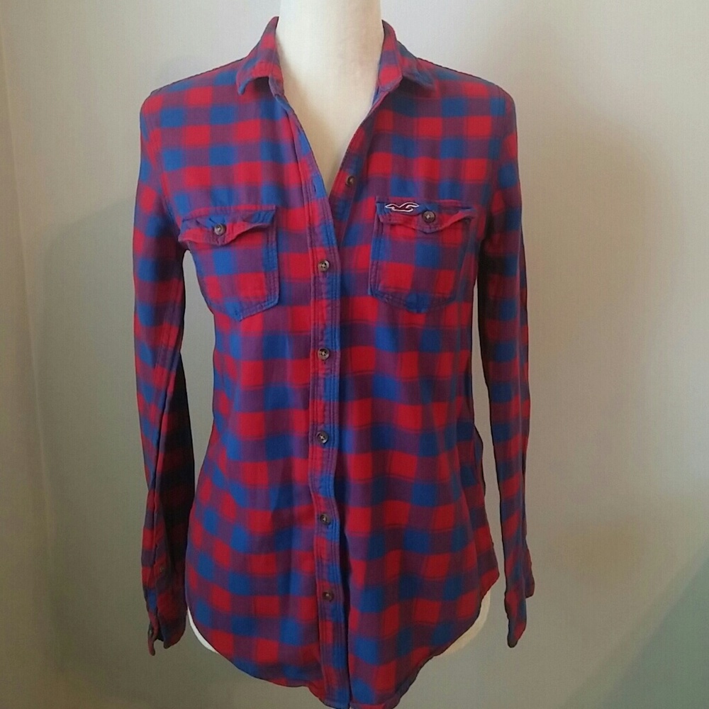 Hollister button down plaid top